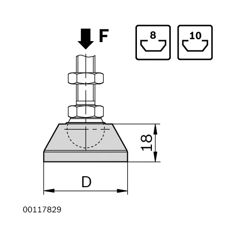Podstawa nogi ze stali szlachetnej D44