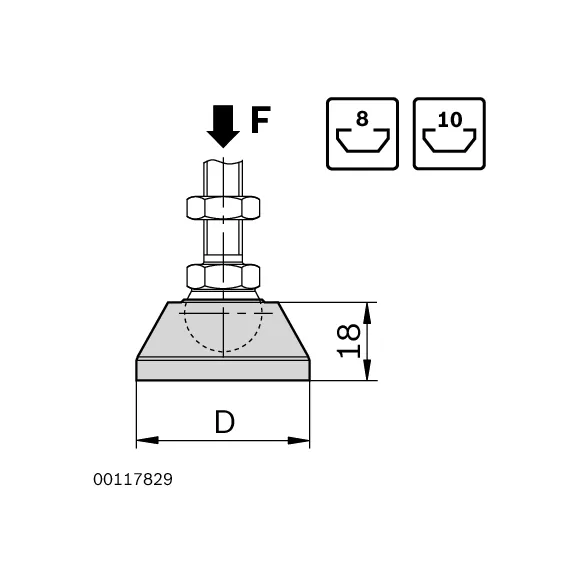 Podstawa nogi ze stali szlachetnej D44
