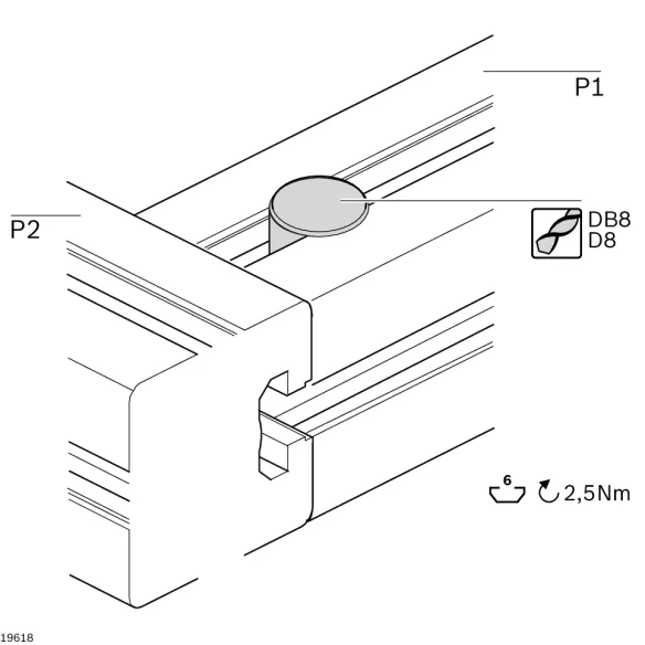Łącznik szybkomocujący 0°/90° [6/6] D8 ze stali szlachetnej