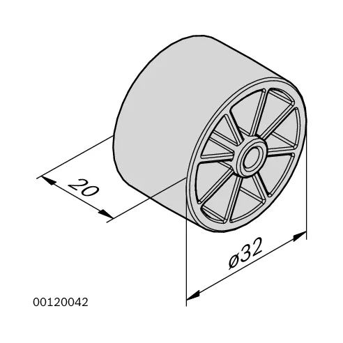 Rolka D32 czerwona ESD