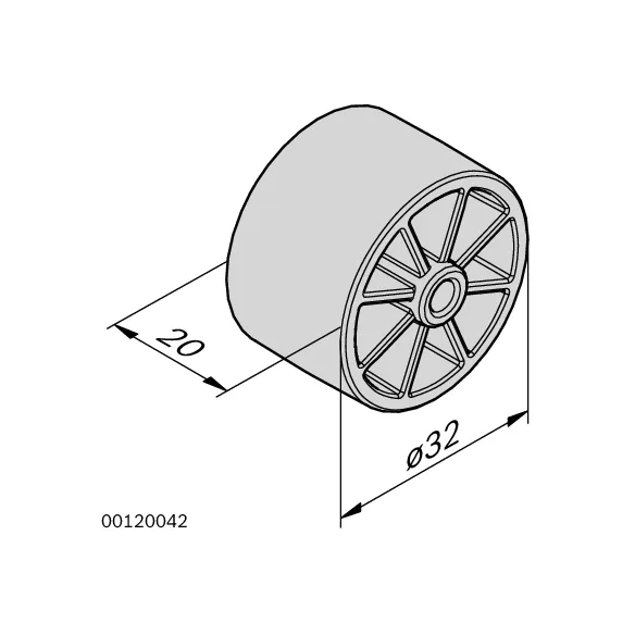 Rolka D32 czerwona ESD