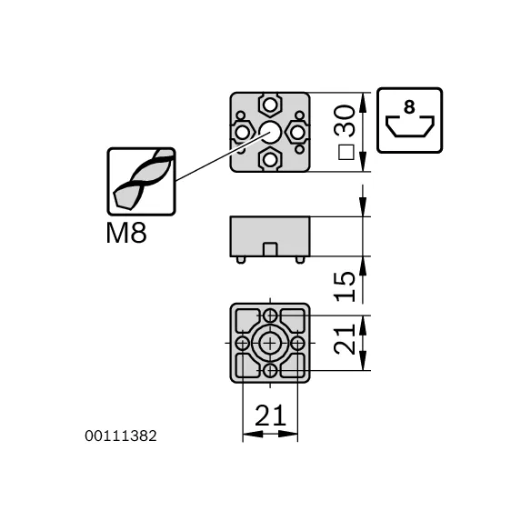 Łącznik końcowy 30x30  zestaw designLINE