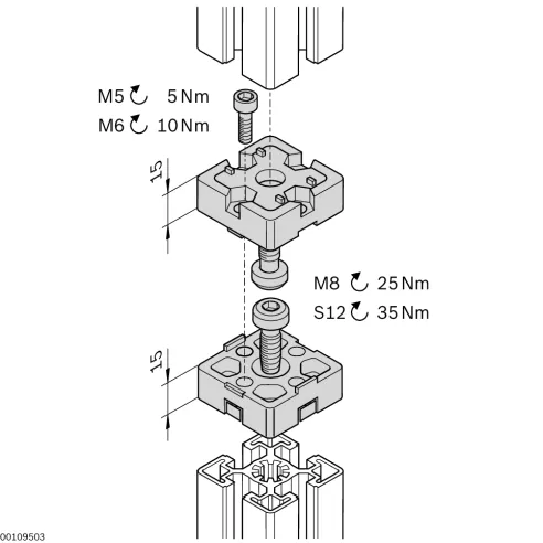Łącznik końcowy 45x45 zestaw designLINE
