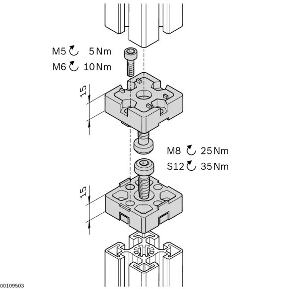 Łącznik końcowy 45x45 zestaw designLINE