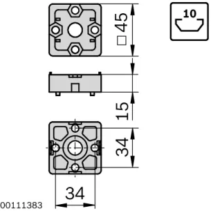 Łącznik końcowy 45x45 zestaw designLINE 2