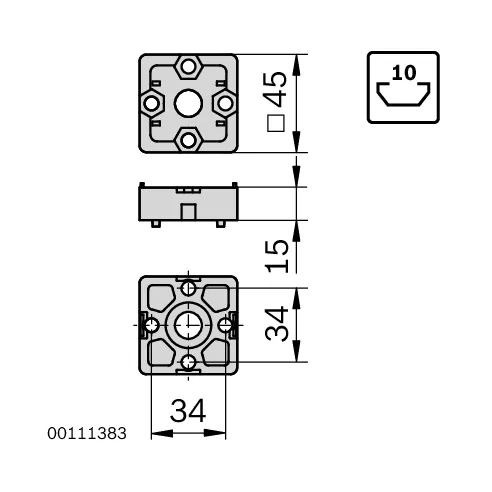 Łącznik końcowy 45x45 zestaw designLINE