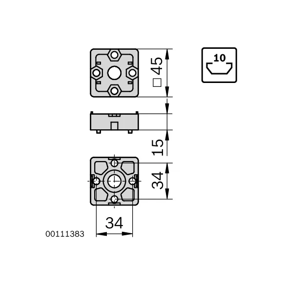 Łącznik końcowy 45x45 zestaw designLINE