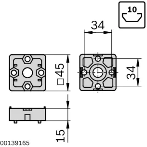 Łącznik T 45x45 zestaw designLINE 2
