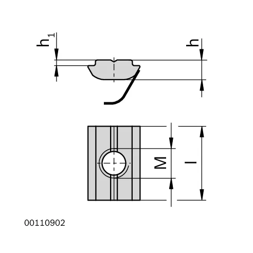 Wpust rowkowy M8 [8] ze sprężyną ze stali szlachetnej