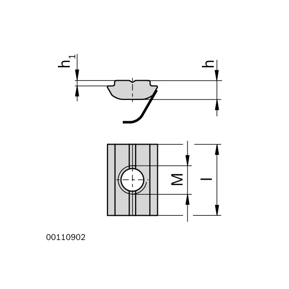 Wpust rowkowy M8 [8] ze sprężyną ze stali szlachetnej