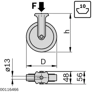 Zestaw kołowy stały D80 F600N ESD 2