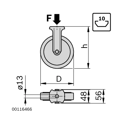 Zestaw kołowy stały ESD D80 F600N