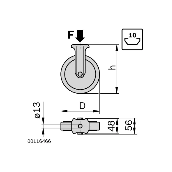 Zestaw kołowy stały ESD D80 F600N