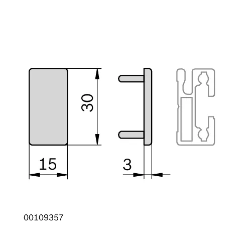 Zaślepka 15x30 czarna ESD