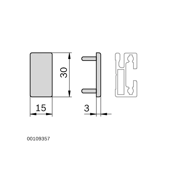 Zaślepka 15x30 czarna ESD