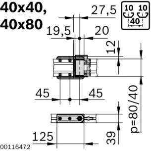 Przegub dla dźwigarów nośnych 40x40 2