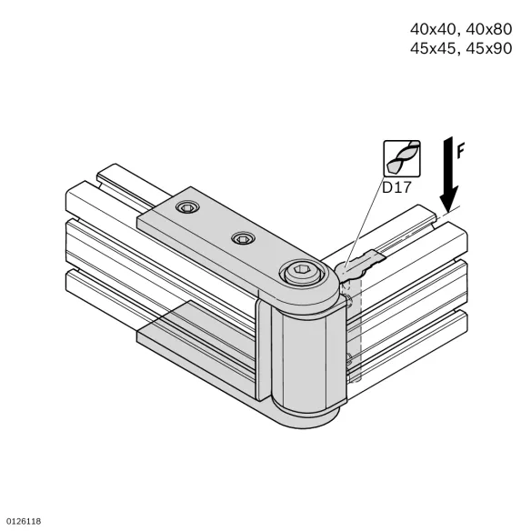 Przegub dla dźwigarów nośnych 40x80