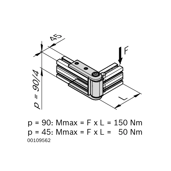 Przegub dla dźwigarów nośnych 45x45