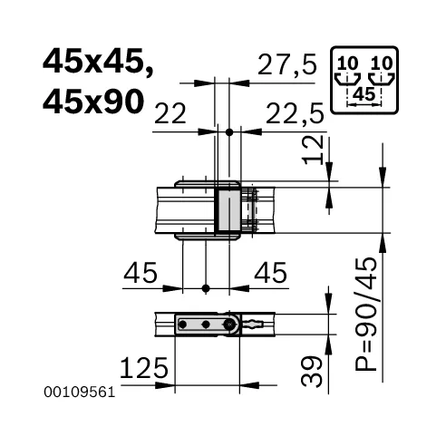 Przegub dla dźwigarów nośnych 45x45