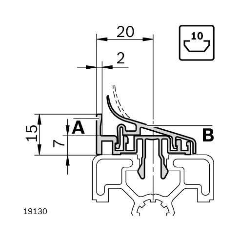 Profil do szyb ochronnych [10] Clean Room R45 typ B