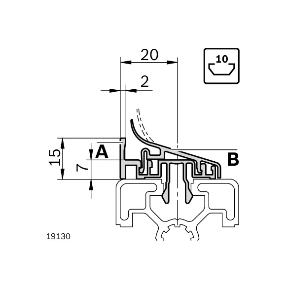 Profil do szyb ochronnych [10] Clean Room R45 typ B