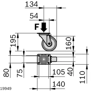 Zestaw kołowy do dużych obciażeń  D160 F3000 2