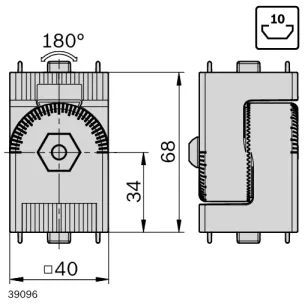 Przegub 40x40 blokowany 2