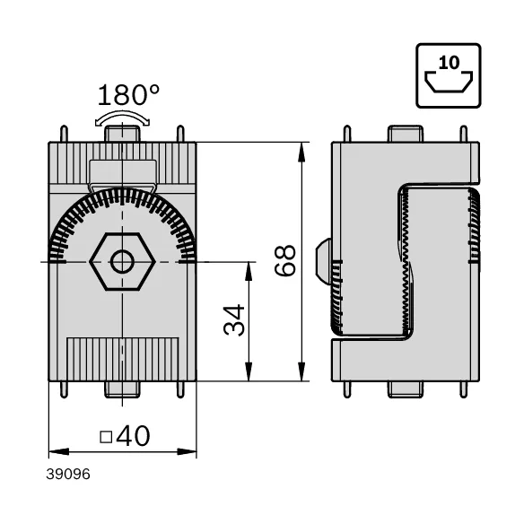 Przegub 40x40 blokowany