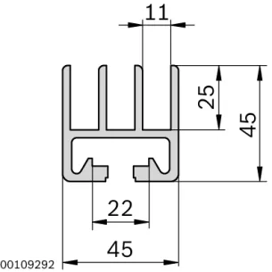Profil drzwi rozsuwanych AL 45/45 2
