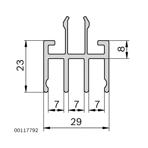 Profil do drzwi rozsuwanych górny