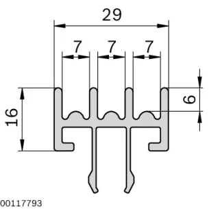 Profil do drzwi rozsuwanych dolny 2