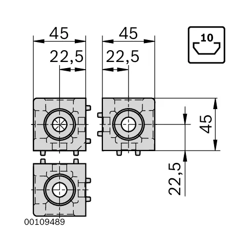 Łącznik węzłowy sześcienny 45/3 zestaw designLINE