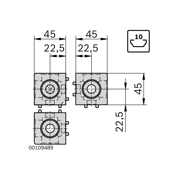Łącznik węzłowy sześcienny 45/3 zestaw designLINE