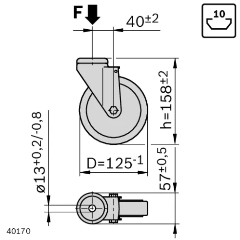 Zestaw kołowy CLEAN ROOM D125 F1000N