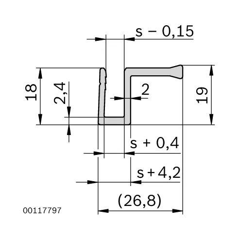 Profil uchwytowy do drzwi S5mm