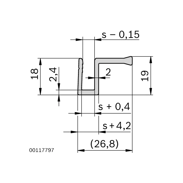 Profil uchwytowy do drzwi S5mm