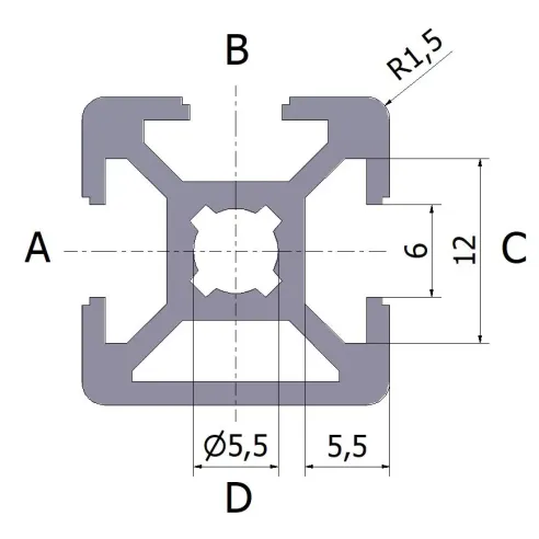 Profil aluminiowy 20x20 3N