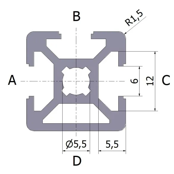 Profil aluminiowy 20x20 3N