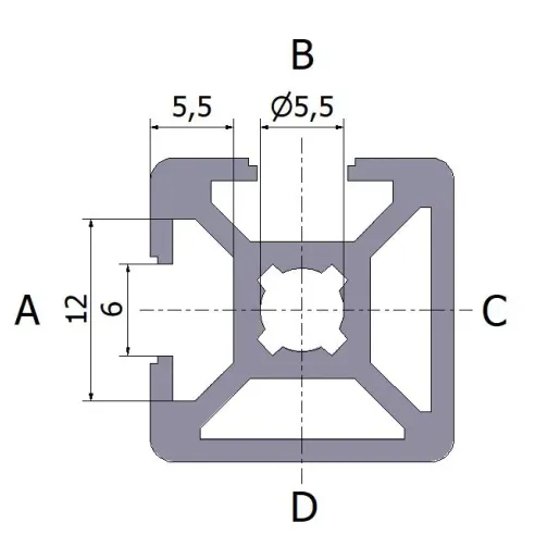 Profil aluminiowy 20x20 2NVS