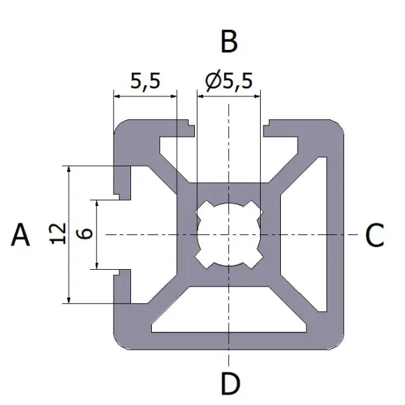 Profil aluminiowy 20x20 2NVS
