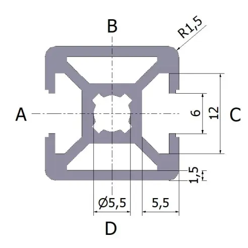 Profil aluminiowy 20x20 2N