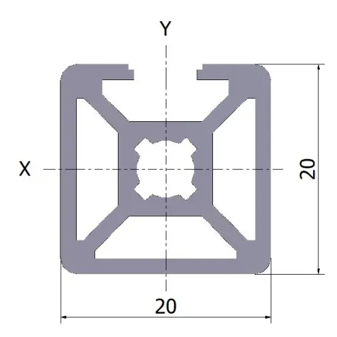 Profil aluminiowy 20x20 1N