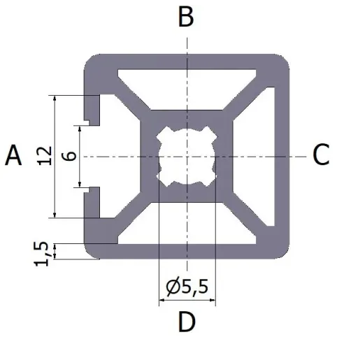 Profil aluminiowy 20x20 1N