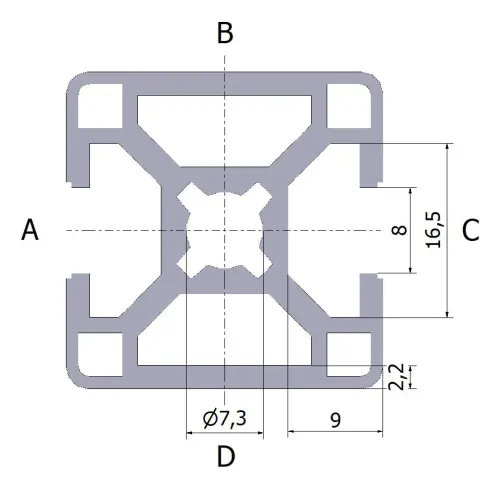 Profil aluminiowy 30x30 2N