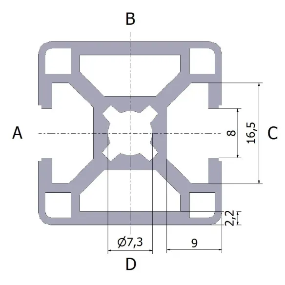 Profil aluminiowy 30x30 2N