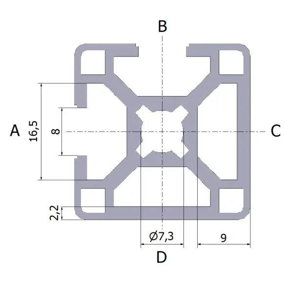 Profil aluminiowy 30x30 2NVS