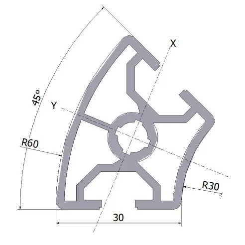 Profil aluminiowy 30x45°