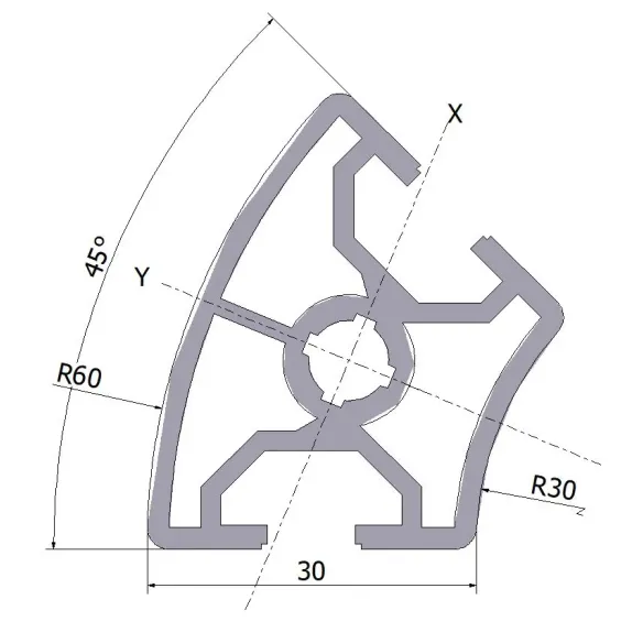 Profil aluminiowy 30x45°