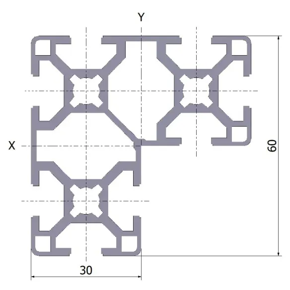 Profil aluminiowy 30x60x60