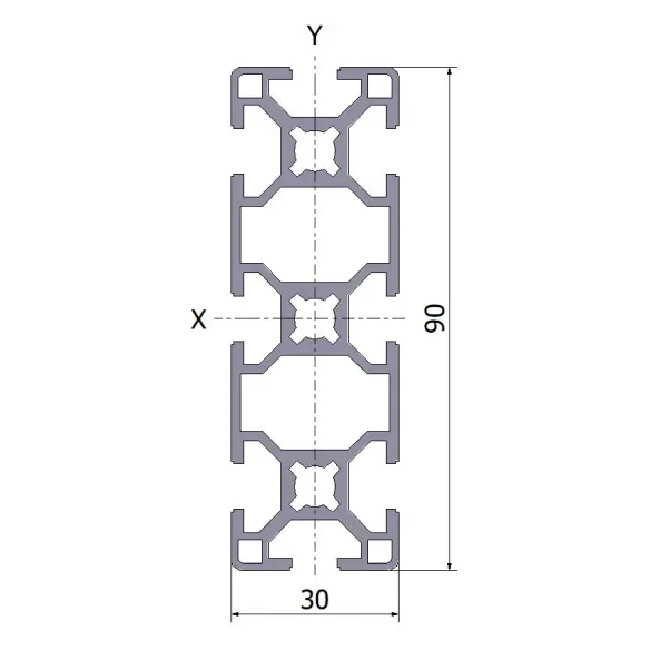 Profil aluminiowy 30x90